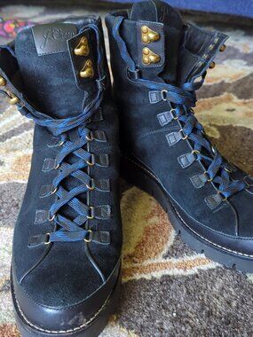 Black suede J Crew lace up boots